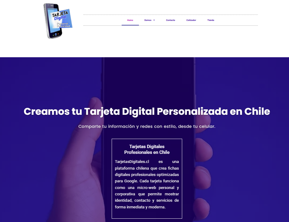 Sitio web de tarjetasdigitales desarrollado por WebyPunto